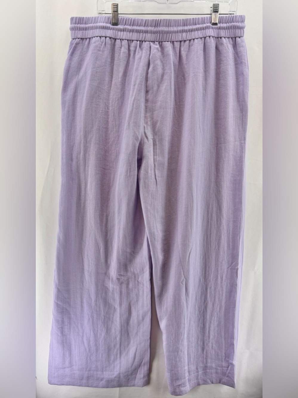 HALARA Lilac High Waisted Drawstring Pocket Wide Leg Linen-Feel Pants Size XL - Picture 7 of 12